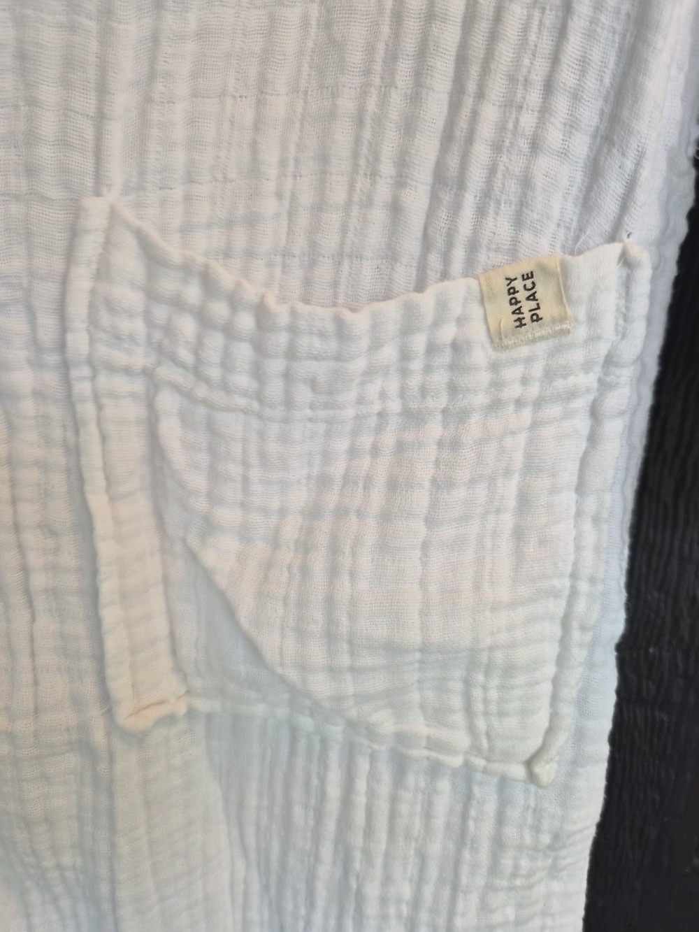 White Muslin One-Piece Robe - Picture 5 of 6